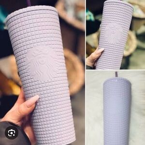 Starbucks Lavender Textured Grid Tumbler